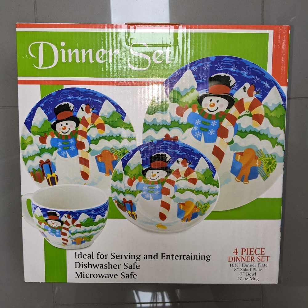 Snowman dinner set dishes